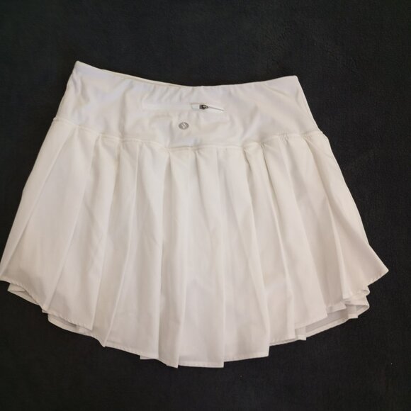 Santiny Womens Pleated Tennis Skirt With Built-In Shorts - White Athletic Skort - Picture 2 of 8